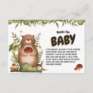 Woodland beer groen grillige Boeken voor Baby Informatiekaartje