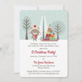 Woodland Beer Kerstmis Kaart (Voorkant)