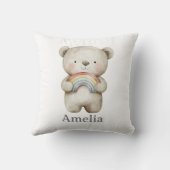 Woodland Beer met een Boho regenboog Schattige Kussen (Achterkant)