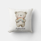 Woodland Beer met een Boho regenboog Schattige Kussen (Voorkant)
