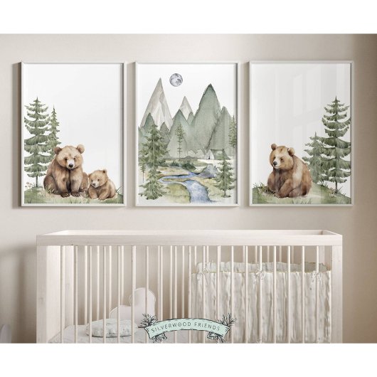 Woodland Beer Nursery Prints - Set van 3