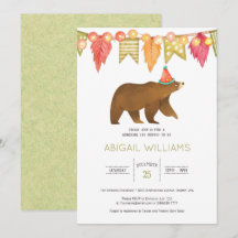 Woodland Beer Party Baby shower Invitation