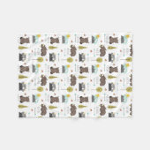 Woodland Beer Pattern Fleece Blanket Deken (Voorkant (Horizontaal))