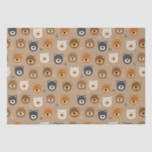 Woodland Beer schattig kinder Tissuepapier