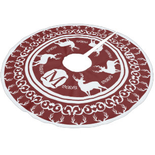 Woodland Berry en White Deer Antlers & Deer Kerstboom Rok