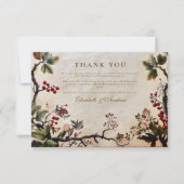 Woodland Berry Wedding Bedankkaart (Voorkant)