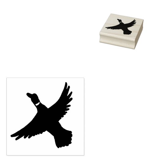 Woodland Bird Art Flying Duck Rubberstempel (Gestempeld)