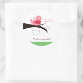Woodland Birdie (roze) Baby shower Favor Sticker (Tas)