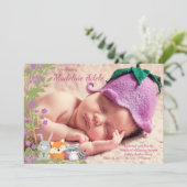 Woodland Birth Announements Aankondiging (Staand voorkant)