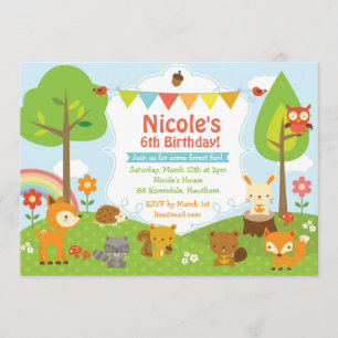 Woodland Birthday Invitation / Woodland Invitation Kaart