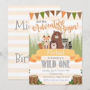 Woodland Birthday Party Invitation Invitation Natu Kaart