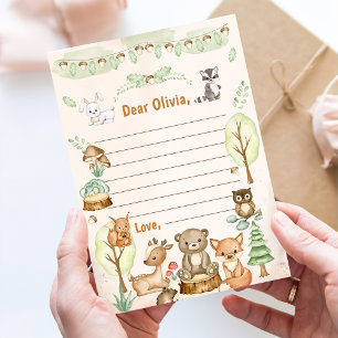 Woodland Birthday Time Capsule Note Bericht Kaart