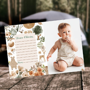 Woodland Birthday Time Capsule Note Bericht Kaart