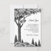 Woodland Black Bereavement Funeral Carte de remerc (Devant)