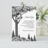 Woodland Black Bereavement Funeral Carte de remerc (Debout devant)