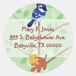 Woodland Blue Jay-adreslabel Stickers