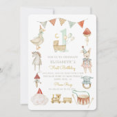 Woodland Boho Baby Mushroom Eerste Verjaardag Kaart (Voorkant)