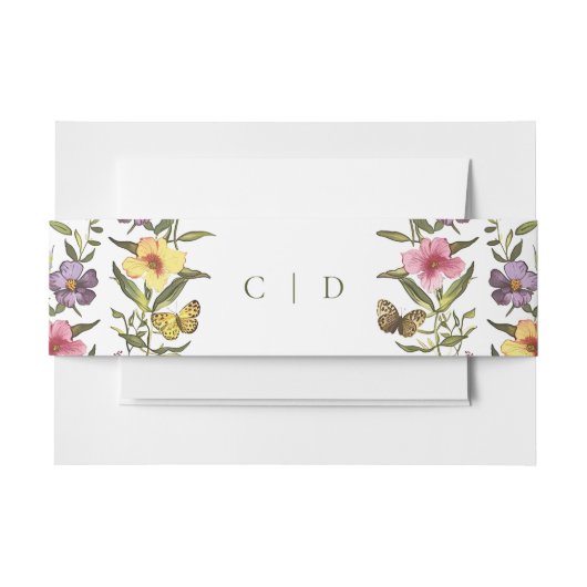 Woodland Boho Botanische Wildflower bruiloft Uitnodigingen Wikkel (Voorkant Voorbeeld)