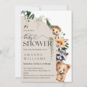 Woodland Boho Modern Neutral Baby shower Kaart (Voorkant)