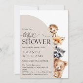 Woodland Boho Modern Neutral Baby shower Kaart (Voorkant)