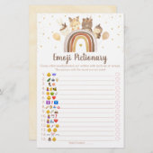 Woodland Boho Rainbow Emoji Pictionary Shower (Voorkant / Achterkant)