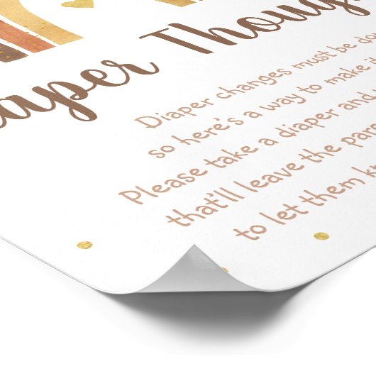 Woodland Boho Rainbow Gold Baby Diaper Thoughts Poster (Hoek)