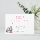 Woodland Boho Rustic Country Owl Wedding RSVP (Debout devant)