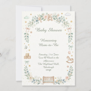 Woodland Books Baby Shower Kaart