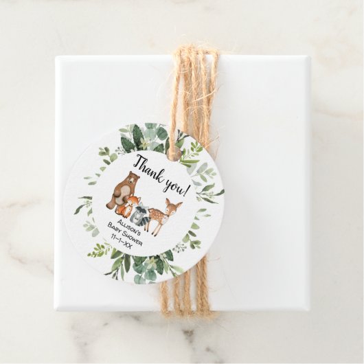 Woodland bos vrienden dieren dank u bedankjes labels (In situ)