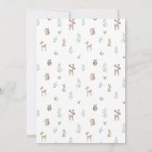 Woodland bosdieren groen baby jongen douche kaart (Achterkant)
