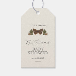 Woodland Botanical Genderneutraal Baby shower Cadeaulabel