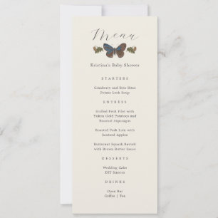 Woodland Botanical Genderneutraal Baby shower Menu Kaart