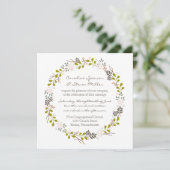 Woodland bruiloft rustieke krans uitnodiging (Staand voorkant)