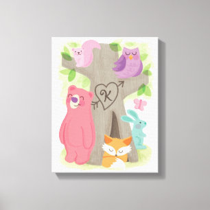 Woodland Buddies, Aangepaste Kinderen Canvas Kunst