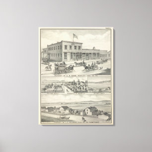 Woodland Building, Yolo County boerderij Canvas Afdruk