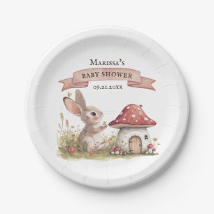 Woodland Bunny Baby shower Papieren Bordje