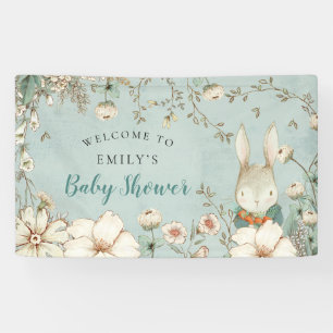  Woodland Bunny Boy WelkomstBaby shower Spandoek