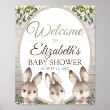 Woodland Bunny Gender Neutral Baby shower Welcome
