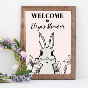 Woodland Bunny Lente Baby Shower Welkom Poster