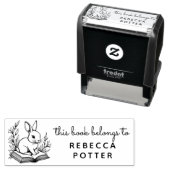 Woodland Bunny Rabbit Book Belong to Ex Libris Zelfinktende Stempel (In situ)