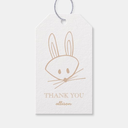 Woodland Bunny Rabbit Custom Gift Labels Cadeaulabel (Voorkant)