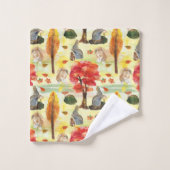 Woodland Bunny Rabbit Waterverf Bad Handdoek (Wasdoekje)