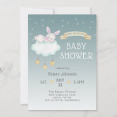 Woodland Bunny Stars Baby shower Invitation (Devant)