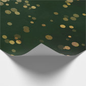 Woodland Cali Deep Green Forest Golden Confetti Cadeaupapier (Hoek)