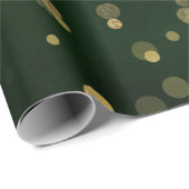 Woodland Cali Deep Green Forest Golden Confetti Cadeaupapier (Rol Hoek)