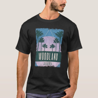 Woodland California CA  Vaporwave Retro 80s T-shirt