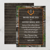 Woodland Camo Antlers Monogram Huwelijk Kaart (Voorkant / Achterkant)