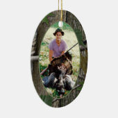 Woodland Camo Hunting Foto Keramisch Ornament (Rechts)