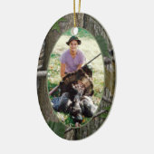 Woodland Camo Hunting Foto Keramisch Ornament (Links)