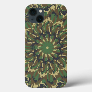 Woodland Camo kaleidoscope iPhone 13 Hoesje